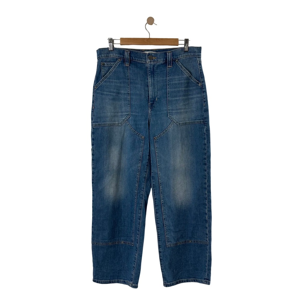 Banana Republic Mens 31 Utility Carpenter Jeans Medium Wash Blue Straight Leg